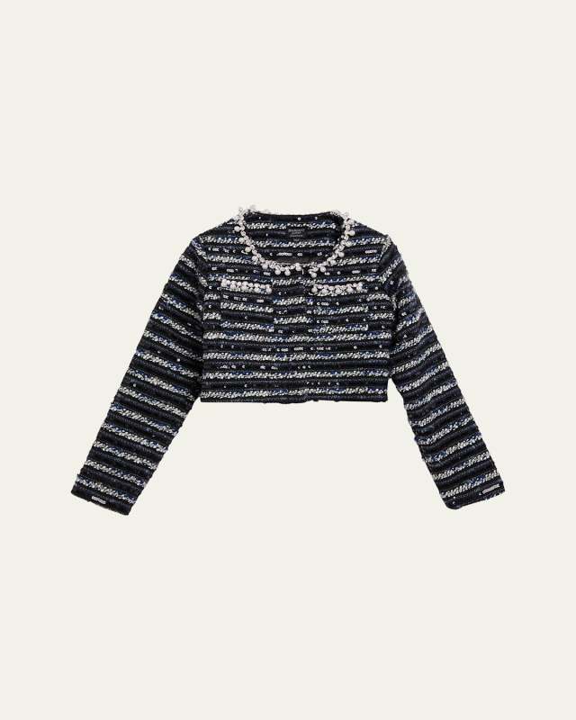 Girl's Lana Cropped Boucle Jacket